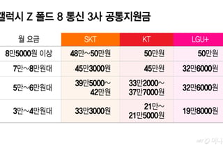 253만원 갤럭시 Z 폴드8, '이렇게' 사면 170만원...통신사 지원금 얼마?