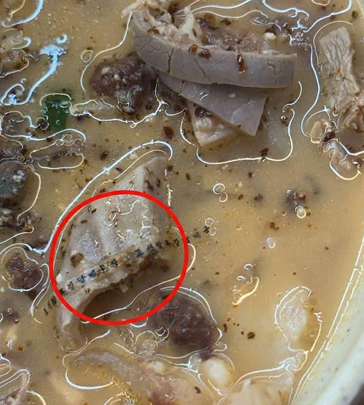 국밥 먹다가 기절할 뻔… '조선압록강담배공장' 비닐 조각 둥둥
