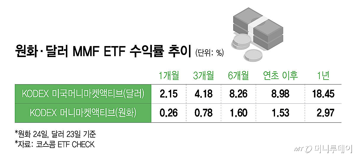 '이왕 굴리는 자금, 달러로...' 달러 파킹형 ETF가 13배 수익률 높아