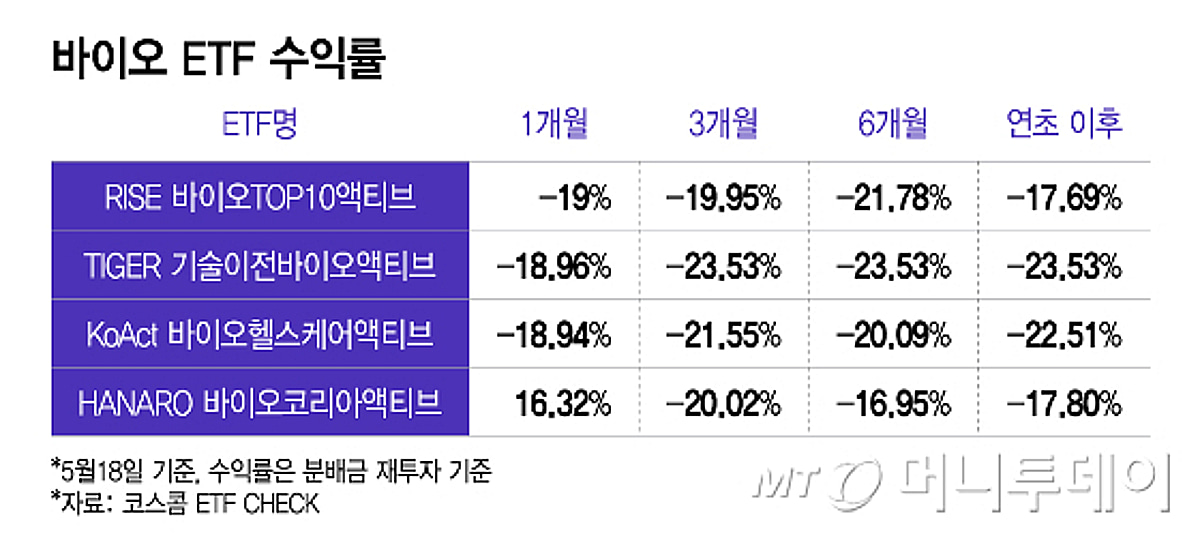 불장에 나홀로 수익률 '-19%' 바이오 ETF…순환매 기대?