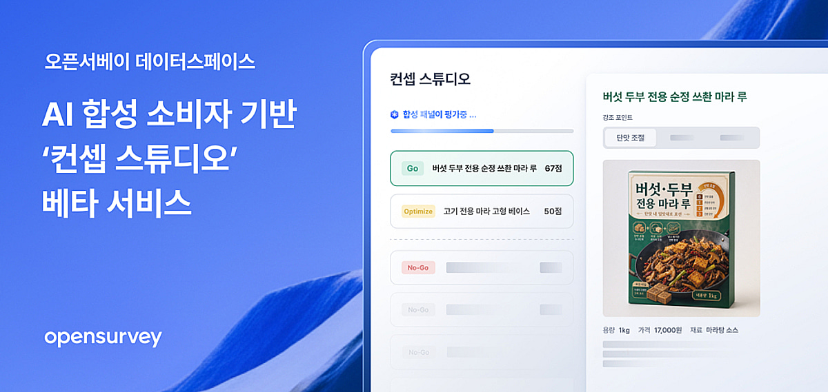 오픈서베이, AI 합성 소비자 기반 '컨셉 스튜디오' 베타 출시 - 머니투데이