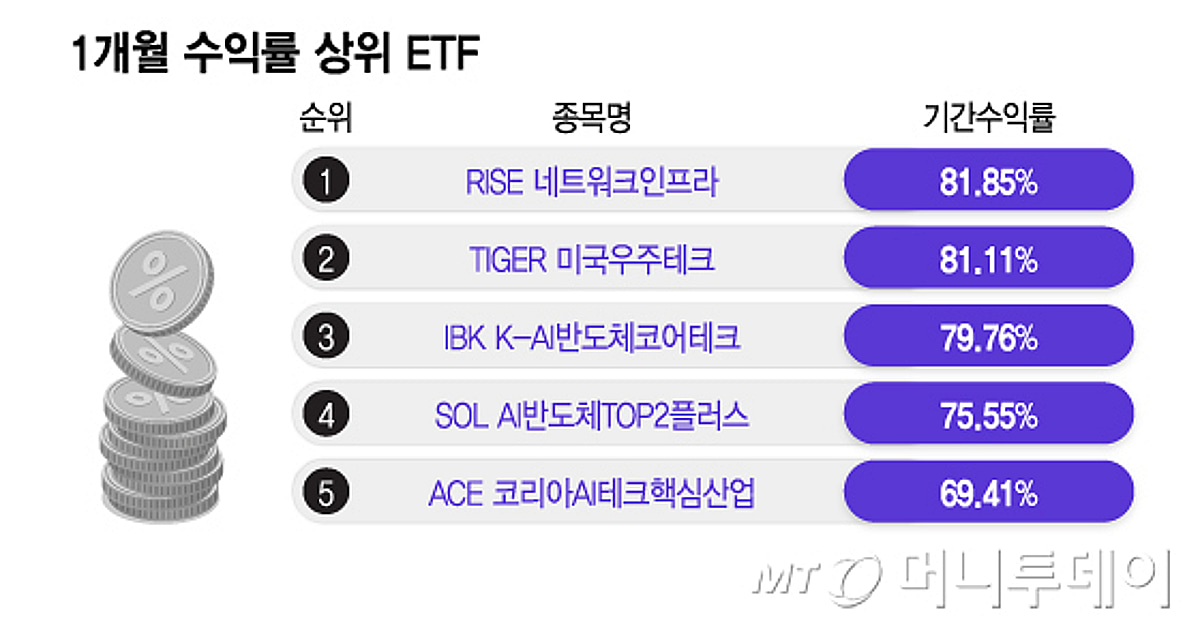 ETF 1개월 수익률 81.85%…삼전닉스 말고 '이것'이 성과 차이 냈다