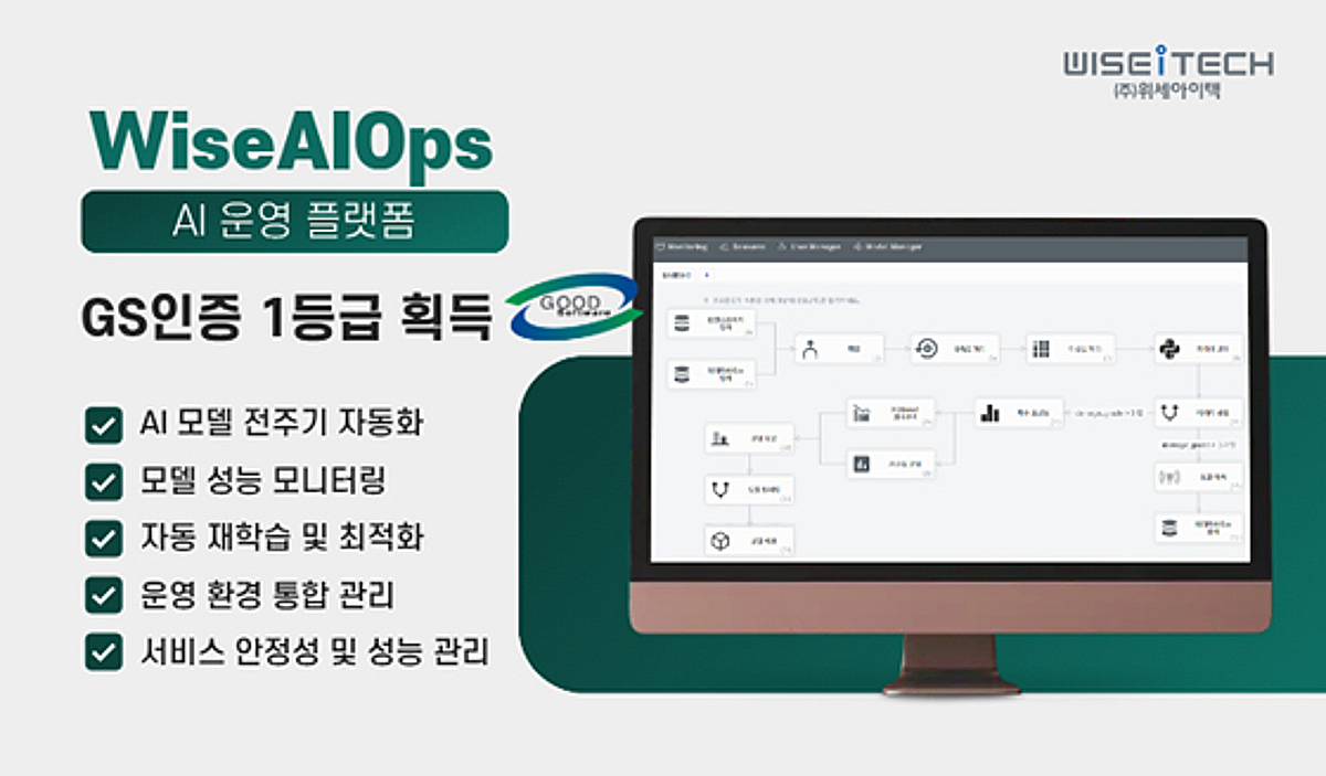 위세아이텍, AI 운영 플랫폼 'WiseAIOps' GS인증 1등급 획득