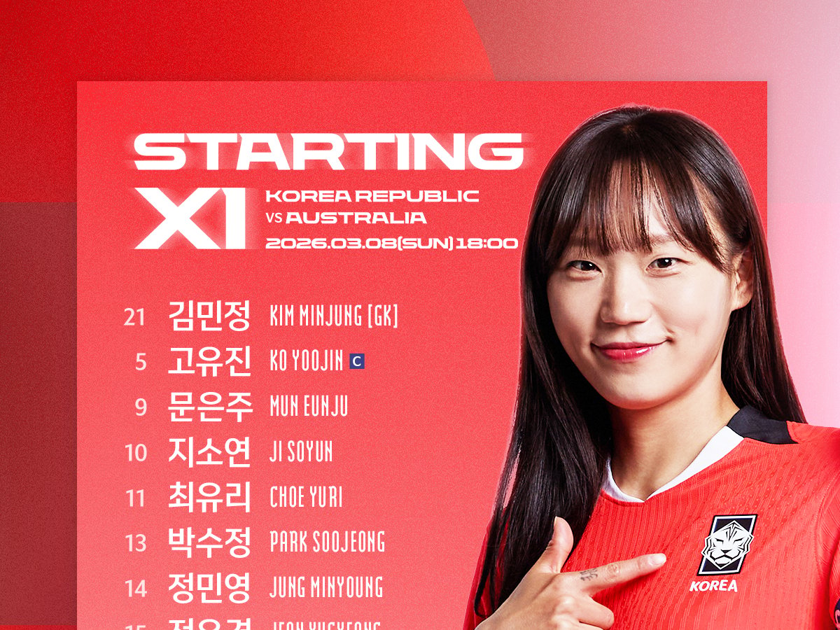 지면 죽음의 대진' 韓 여자축구, 호주와 조 1위 결정전 선발 라인업