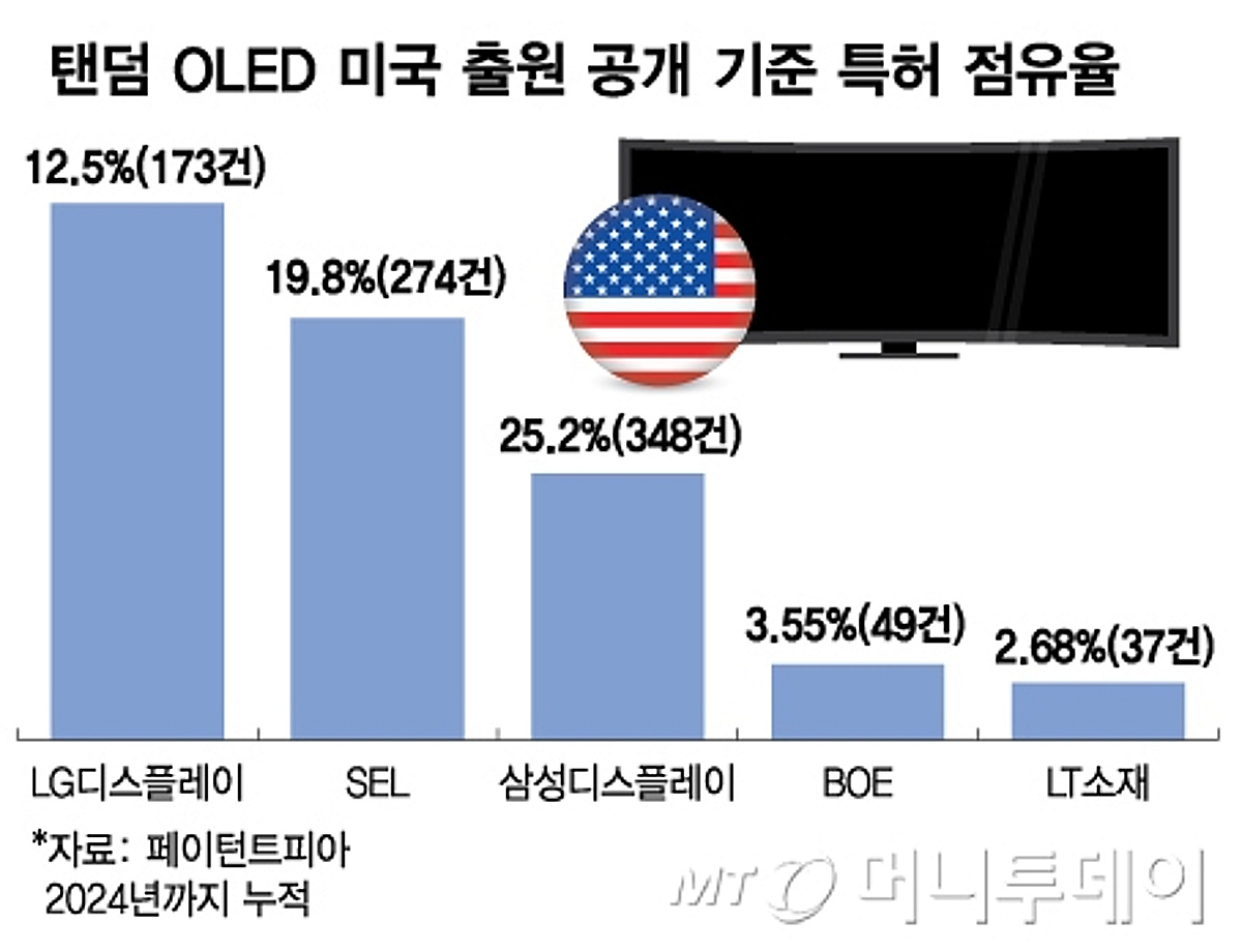 LGD, 탠덤·LTPO 특허 출원 글로벌 1위…OLED로 턴어라운드 박차 - 머니투데이