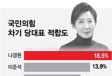 나경원, 국민의힘 당대표 적합도 2주 연속 '선두'…이준석 추격