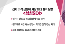 [매매의 기술] 전지 가격 급등에 사상 최대 실적 달성 <삼성SDI>