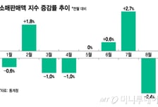 "소비쿠폰 다 썼어요" 다시 철통 지갑?…확 올랐던 소매판매 뚝