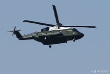 삼엄한 보문단지 하늘에 '두두두'…  美대통령 전용헬기 '마린원' 떴다