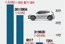 10월 완성차 판매량 '뚝'… 기아·KGM만 수출 선방