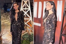 '63세' 데미 무어, 파격적인 전신 레이스 드레스…우아함 '물씬'