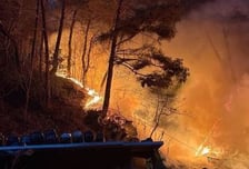 인제 산불, 초속 1.5m 바람 타고 정상까지 번져…진화율 20%