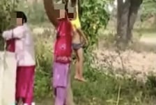 숙제 안했다고...속옷만 입은 4살 유치원생, 나무에 '대롱대롱'