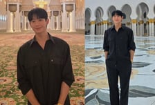 정해인, 올블랙에 럭셔리 '금통 워치' 패션…아부다비 빛낸 비주얼