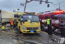 12명 다친 김제 통학버스 사고…신호위반 화물차 운전자 입건