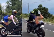 '속옷 노출' 오토바이 곡예 운전...러시아 여성, 결국 '덜미'