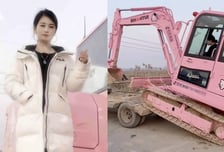"잘생긴 남편, 일하지 마"...공사장 '핑크 굴착기' 모는 중국여성 사연