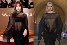 블랙핑크 리사, '아찔' 시스루 드레스…골든글로브서 시선 강탈