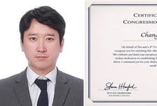 장익황 원광대 교수, 미국 네바다주 연방의회 '특별 공로상' 받아