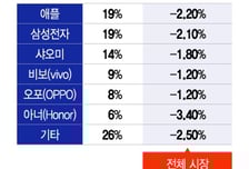 '메모리 쇼크'에 스마트폰 출하량↓…디스플레이도 '영향권'