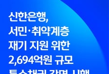 신한은행, 2694억 규모 대출채권 포기…"서민·취약계층 재기 지원"
