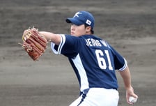 [포토] 정우주 '독수리 눈빛'