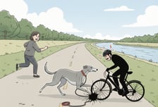 목줄 안한 '개 돌진' 자전거 운전자 사망...."견주는 반려견만 챙겼다"