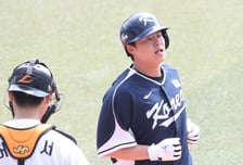 [포토] 노시환 '한화도 힘내라'