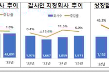 지난해 외부감사 대상 회사 2% 증가…감사인 지정은 6%↑