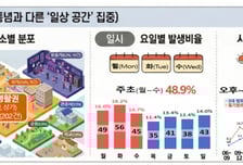 공공장소 흉기범죄, 유흥가보다 집 앞이 위험…"화요일 저녁에 몰렸다"