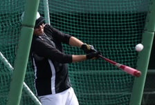 [포토] 장성우 '빗맞아도 한방'