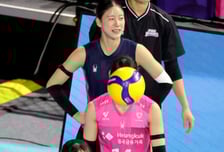 [포토]'GS전 준비하는' 흥국 김다은