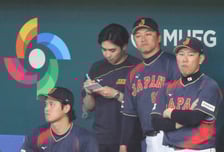 [포토]'3회까지 13득점' 일본 이바타 감독과 오타니