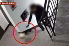 유리문 발로 차고, 물건 던지고, CCTV에 손가락 욕…난폭 택배기사