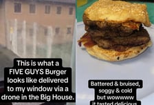 "교도소 창문으로 햄버거 드론 배달" 자랑한 수감자...영국 발칵