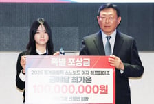 '금메달' 최가온, 총 4억 받았다…신동빈 회장의 1억 '통큰 보너스'