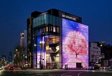 LG전자 플래그십 'D5', 봄철 맞아 벚꽃 미디어 파사드 선보여