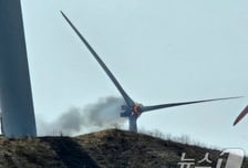 풍력발전기 프로펠러서 불길, 수리 작업 중 '화재'…1명 사망·2명 실종