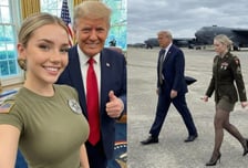 트럼프 옆 여군, 100만명 홀렸는데...음란물 서비스로 연결? 이 사진 정체