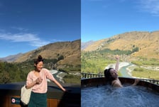 해외여행 간 설현, 온수풀 속 '오른발 두 개'..."남자 발?" 팬들 깜짝