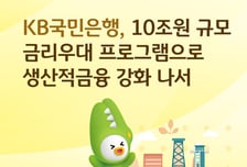 국민은행, 10조원 규모 금리우대 프로그램 확대…생산적금융 강화