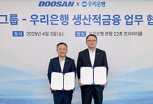 '백년기업' 우리은행·두산, 미래성장 동행…금융지원 협약