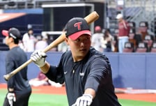 [한번에쓱]'잠실빅보이 밸런스를 찾아서' 키움전 타격훈련하는 이재원