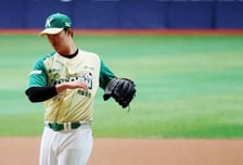 [포토] '몸 좀 풀자'  1이닝 시험등판 안우진