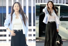 고현정, 팔찌는 1.5억인데 셔츠는 10만원…봄 공항 패션 '산뜻'