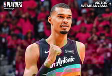 '압도적 높이' 218cm가 작아보인다... '특급 신인류' 웸반야마, 플레이오프 대기록 썼다