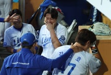 [포토] 강민호 '웃참 실패자 집합'