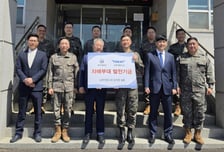 도레이첨단소재, 자매부대 발전기금 1000만원 전달