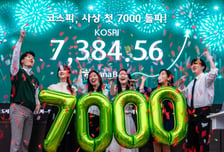 코스피 7000 시대 열려…삼성전자, 시총 1조달러 클럽 등극