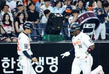 [포토]가위바위보도 무승부 '승부는 원점으로' 3회말 솔로홈런 터트린 페라자]
